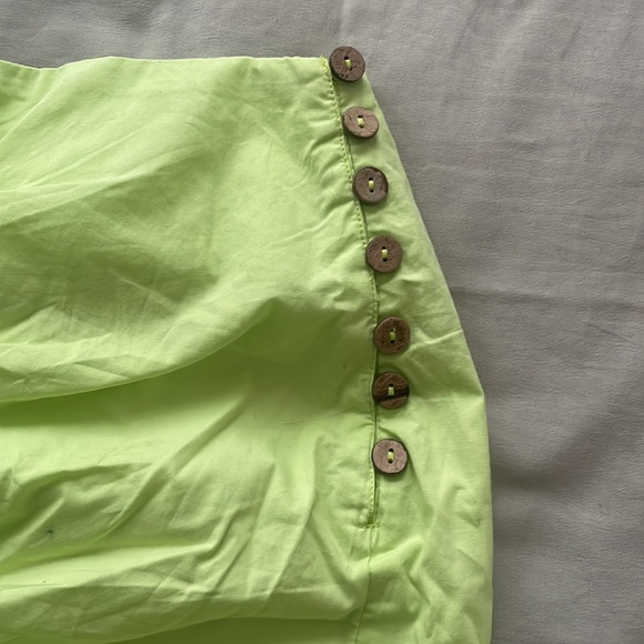 Free People Lime Green Asymmetrical Mini Skirt - Picture 3 of 5